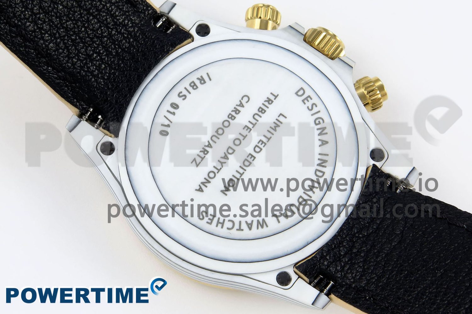 Daytona DIW White Carbon Case YG Bezel Noob Best Edition Beige Dial on Beige Nylon Strap SA4130 - Image 9