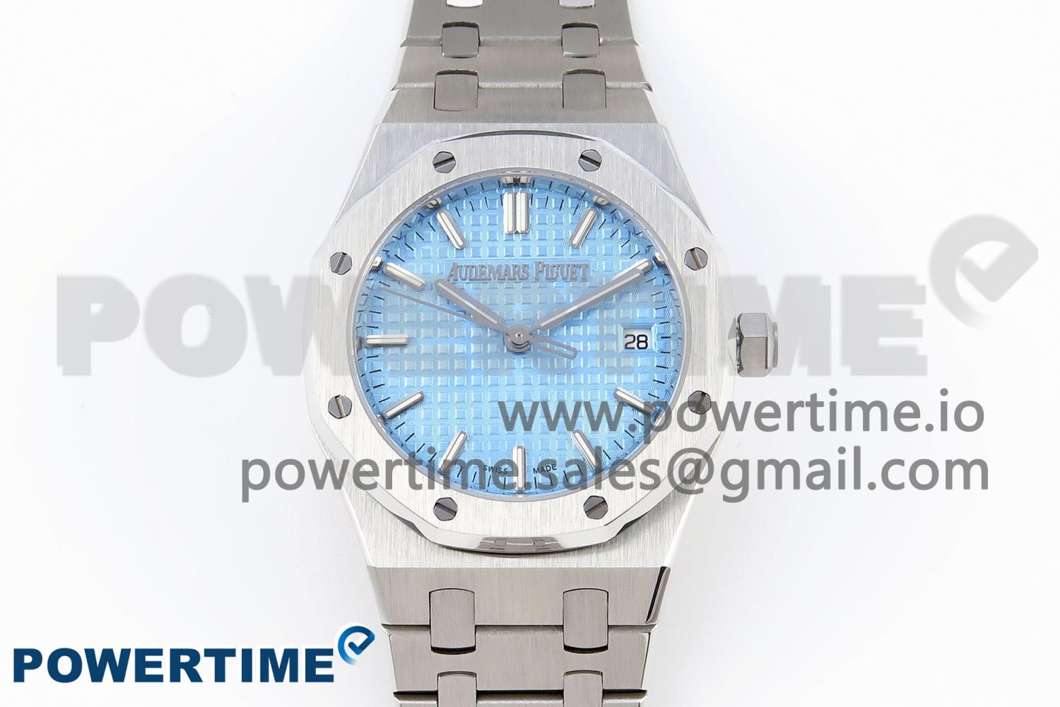 ROYAL OAK 33MM LADIES SS 8F BEST LIGHT BLUE VERSION DIAL ON SS BRACELET QUARTZ - Image 1