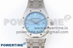 ROYAL OAK 33MM LADIES SS 8F BEST LIGHT BLUE VERSION DIAL ON SS BRACELET QUARTZ