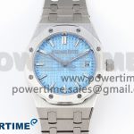 ROYAL OAK 33MM LADIES SS 8F BEST LIGHT BLUE VERSION DIAL ON SS BRACELET QUARTZ