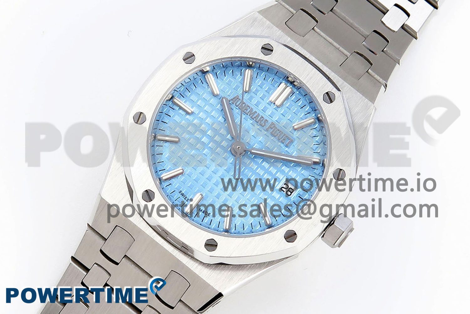 ROYAL OAK 33MM LADIES SS 8F BEST LIGHT BLUE VERSION DIAL ON SS BRACELET QUARTZ - Image 2