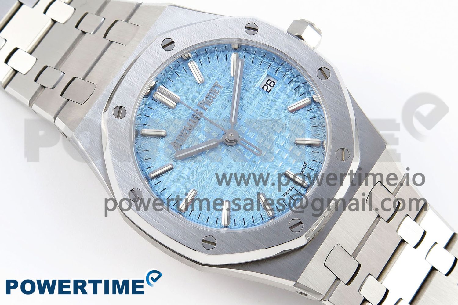 ROYAL OAK 33MM LADIES SS 8F BEST LIGHT BLUE VERSION DIAL ON SS BRACELET QUARTZ - Image 3