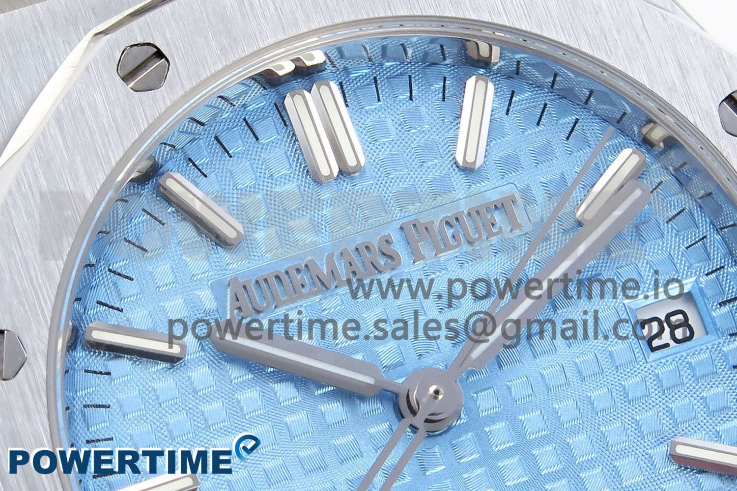ROYAL OAK 33MM LADIES SS 8F BEST LIGHT BLUE VERSION DIAL ON SS BRACELET QUARTZ - Image 4
