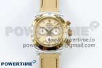 Daytona DIW White Carbon Case YG Bezel Noob Best Edition Beige Dial on Beige Nylon Strap SA4130