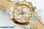 Daytona DIW White Carbon Case YG Bezel Noob Best Edition Beige Dial on Beige Nylon Strap SA4130 - Image 3