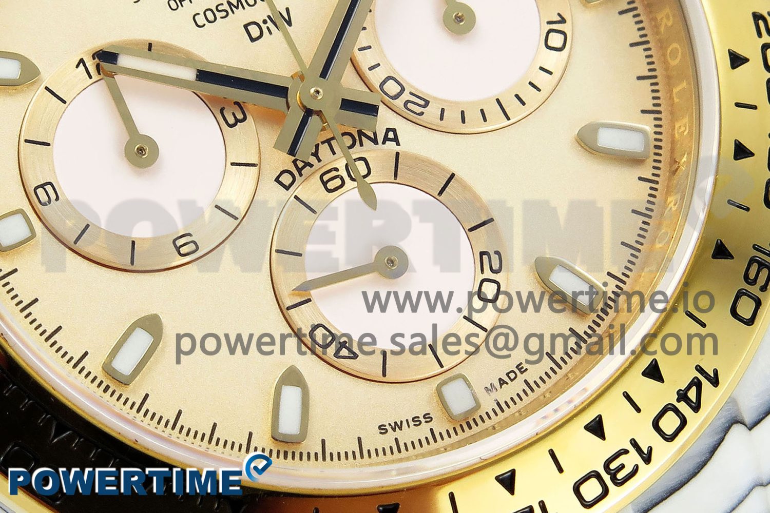 Daytona DIW White Carbon Case YG Bezel Noob Best Edition Beige Dial on Beige Nylon Strap SA4130 - Image 5
