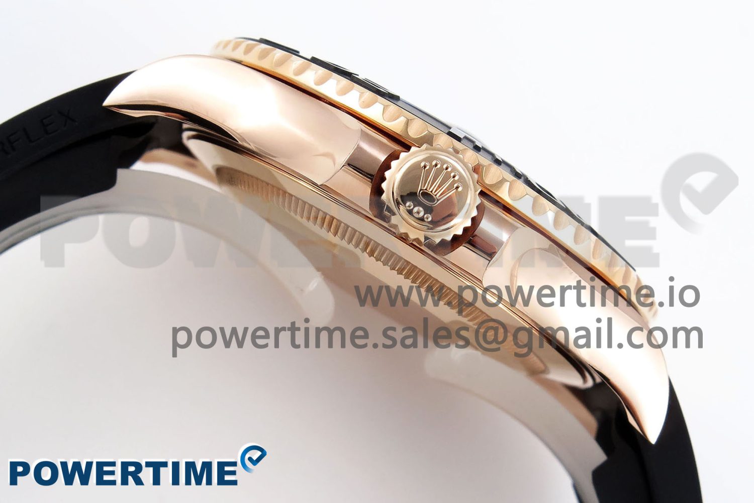 YACHT-MASTER 126655 GAIN WEIGHT RG/TUNGSTEN GOLD ARF 1:1 BEST EDITION BLACK CERAMIC BEZEL ON OYSTERFLEX RUBBER STRAP VS3235 - Image 6