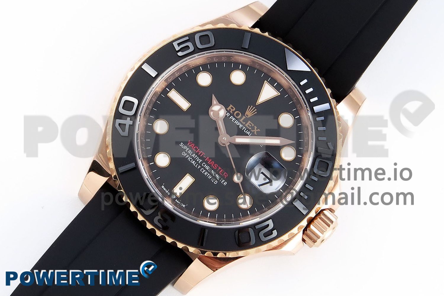 YACHT-MASTER 126655 GAIN WEIGHT RG/TUNGSTEN GOLD ARF 1:1 BEST EDITION BLACK CERAMIC BEZEL ON OYSTERFLEX RUBBER STRAP VS3235 - Image 2