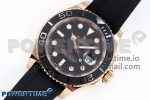 YACHT-MASTER 126655 GAIN WEIGHT RG/TUNGSTEN GOLD ARF 1:1 BEST EDITION BLACK CERAMIC BEZEL ON OYSTERFLEX RUBBER STRAP VS3235 - Image 2