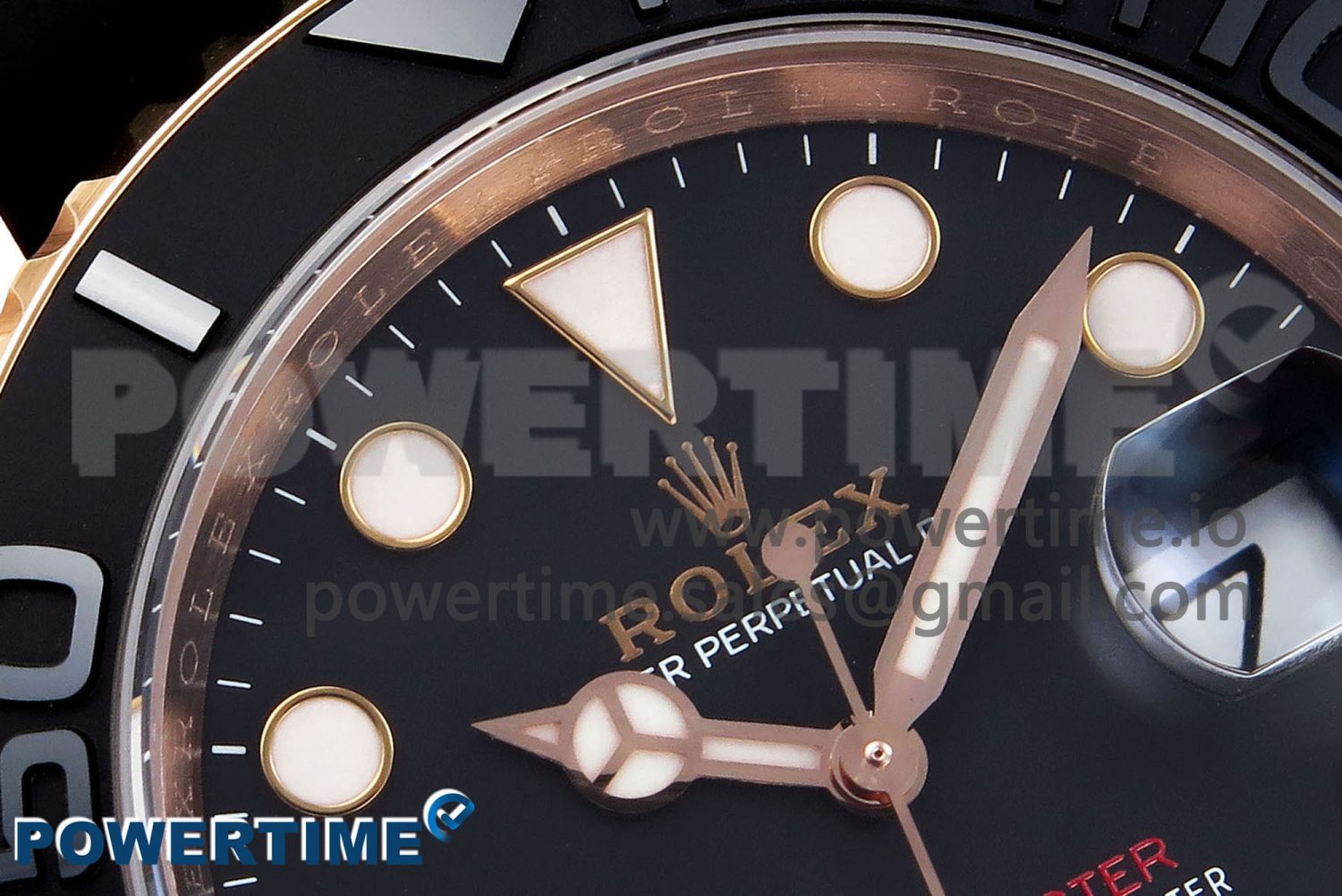 YACHT-MASTER 126655 GAIN WEIGHT RG/TUNGSTEN GOLD ARF 1:1 BEST EDITION BLACK CERAMIC BEZEL ON OYSTERFLEX RUBBER STRAP VS3235 - Image 4