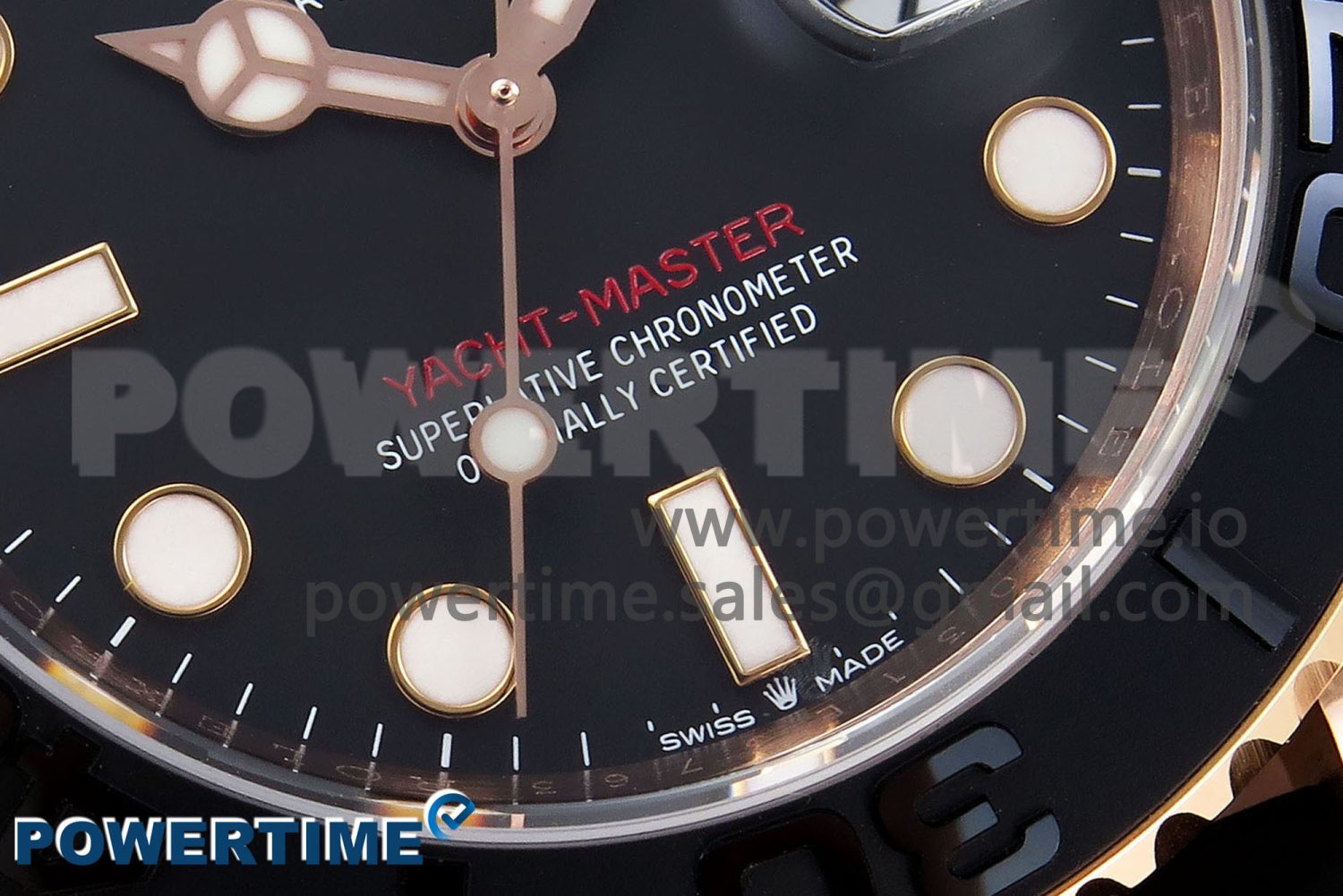 YACHT-MASTER 126655 GAIN WEIGHT RG/TUNGSTEN GOLD ARF 1:1 BEST EDITION BLACK CERAMIC BEZEL ON OYSTERFLEX RUBBER STRAP VS3235 - Image 5