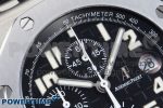 Royal Oak Offshore 42mm SS APF 1:1 Best Edition Black Dial White Markers on Black Leather Strap A7750 - Image 4