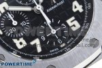 Royal Oak Offshore 42mm SS APF 1:1 Best Edition Black Dial White Markers on Black Leather Strap A7750 - Image 5