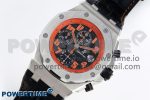 Royal Oak Offshore 42mm SS APF 1:1 Best Edition Black Dial Orange Markers on Black Leather Strap A7750 - Image 2