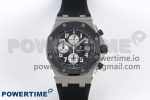 Royal Oak Offshore 42mm SS APF 1:1 Best Edition Black Dial White Markers Ceramic Bezel on Black Rubber Strap A7750