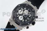 Royal Oak Offshore 42mm SS APF 1:1 Best Edition Black Dial White Markers Ceramic Bezel on Black Rubber Strap A7750 - Image 2
