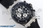 Royal Oak Offshore 42mm SS APF 1:1 Best Edition Black Dial White Markers Ceramic Bezel on Black Rubber Strap A7750 - Image 3