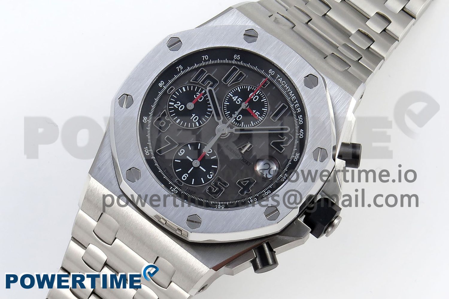 Royal Oak Offshore 42mm SS APF 1:1 Best Edition Gray Dial Black Markers on SS Bracelet A7750 - Image 2