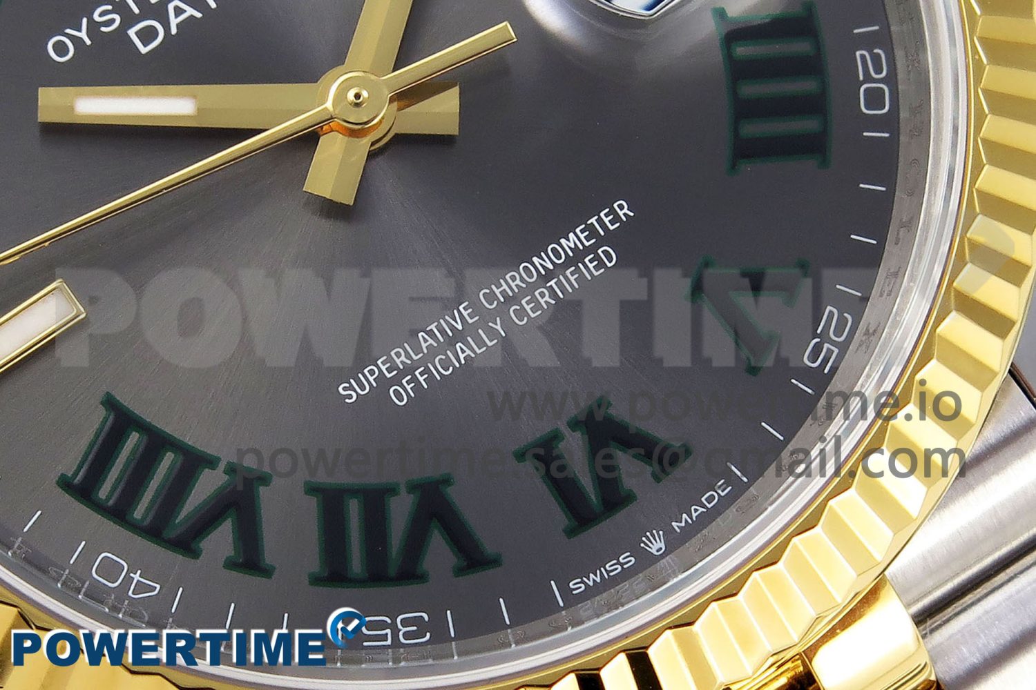 DateJust 36 SS/YG 126233 VSF 1:1 Best Edition 904L Steel Gray Dial Green Roman Marker on Jubilee Bracelet VS3235 - Image 5