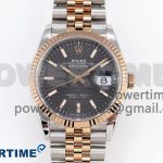 DateJust 36 SS/RG 126231 VSF 1:1 Best Edition 904L Steel Gray Textured Stick Dial on Jubilee Bracelet VS3235