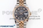 DateJust 36 SS/RG 126231 VSF 1:1 Best Edition 904L Steel Gray Textured Diamonds Dial on Jubilee Bracelet VS3235