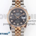 DateJust 36 SS/RG 126231 VSF 1:1 Best Edition 904L Steel Gray Textured Diamonds Dial on Jubilee Bracelet VS3235