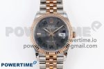 DateJust 36 SS/RG 126231 VSF 1:1 Best Edition 904L Steel Gray Dial Green Roman Marker on Jubilee Bracelet VS3235