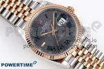 DateJust 36 SS/RG 126231 VSF 1:1 Best Edition 904L Steel Gray Dial Green Roman Marker on Jubilee Bracelet VS3235 - Image 3