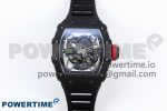 RM035 BLACK CARBON SONIC BEST EDITION SKELETON DIAL ON BLACK RUBBER STRAP CLONE RMUL2