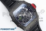 RM035 BLACK CARBON SONIC BEST EDITION SKELETON DIAL ON BLACK RUBBER STRAP CLONE RMUL2 - Image 3