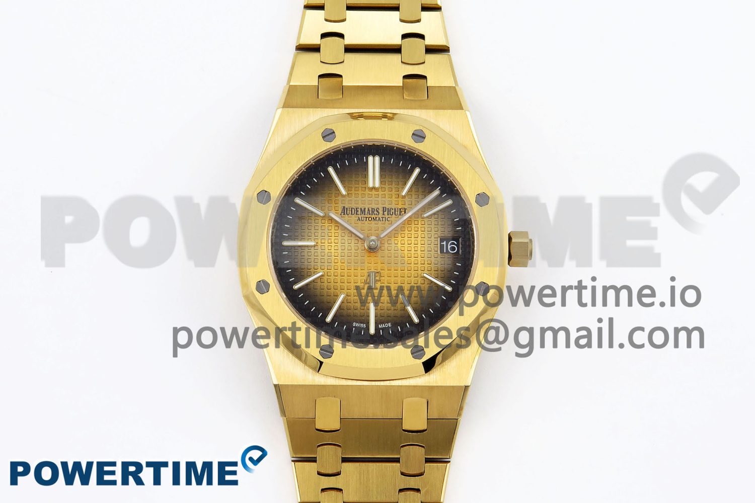 ROYAL OAK 39MM 15202 YG IPF 1:1 BEST EDITION YELLOW/BROWN TEXTURED DIAL ON YG BRACELET A2121 - Image 1