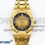 ROYAL OAK 39MM 15202 YG IPF 1:1 BEST EDITION YELLOW/BROWN TEXTURED DIAL ON YG BRACELET A2121