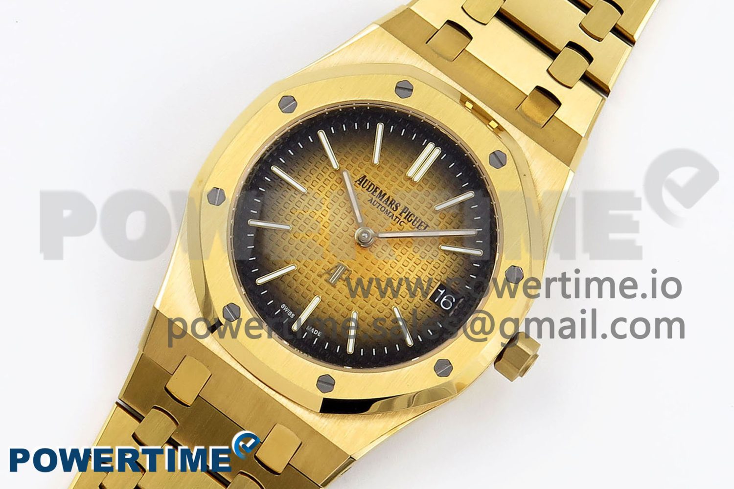 ROYAL OAK 39MM 15202 YG IPF 1:1 BEST EDITION YELLOW/BROWN TEXTURED DIAL ON YG BRACELET A2121 - Image 2