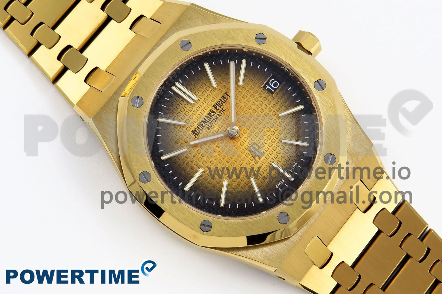 ROYAL OAK 39MM 15202 YG IPF 1:1 BEST EDITION YELLOW/BROWN TEXTURED DIAL ON YG BRACELET A2121 - Image 3