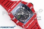 RM035 RED CARBON SONIC BEST EDITION SKELETON DIAL ON RED RUBBER STRAP CLONE RMUL2 - Image 3