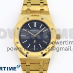 ROYAL OAK 39MM 15202 YG IPF 1:1 BEST EDITION BLUE TEXTURED DIAL ON YG BRACELET A2121