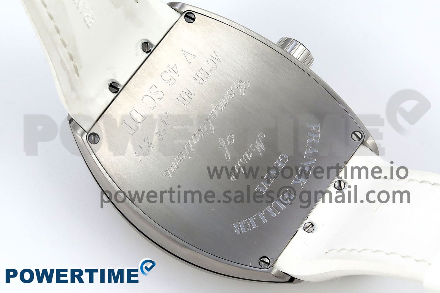 #FR2NCK Muller Vanguard Brushed SS ABF Best Edition White Dial on White Rubber Strap A2824 - Image 8