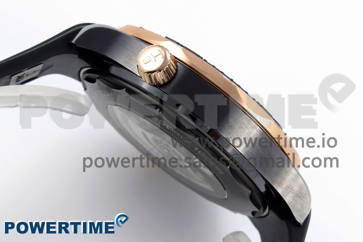 SEAMASTER 300M 43.5MM BLACK CERAMIC VSF 1:1 BEST EDITION BLACK DIAL RG BEZEL ON BLACK RUBBER STRAP A8806 - Image 7
