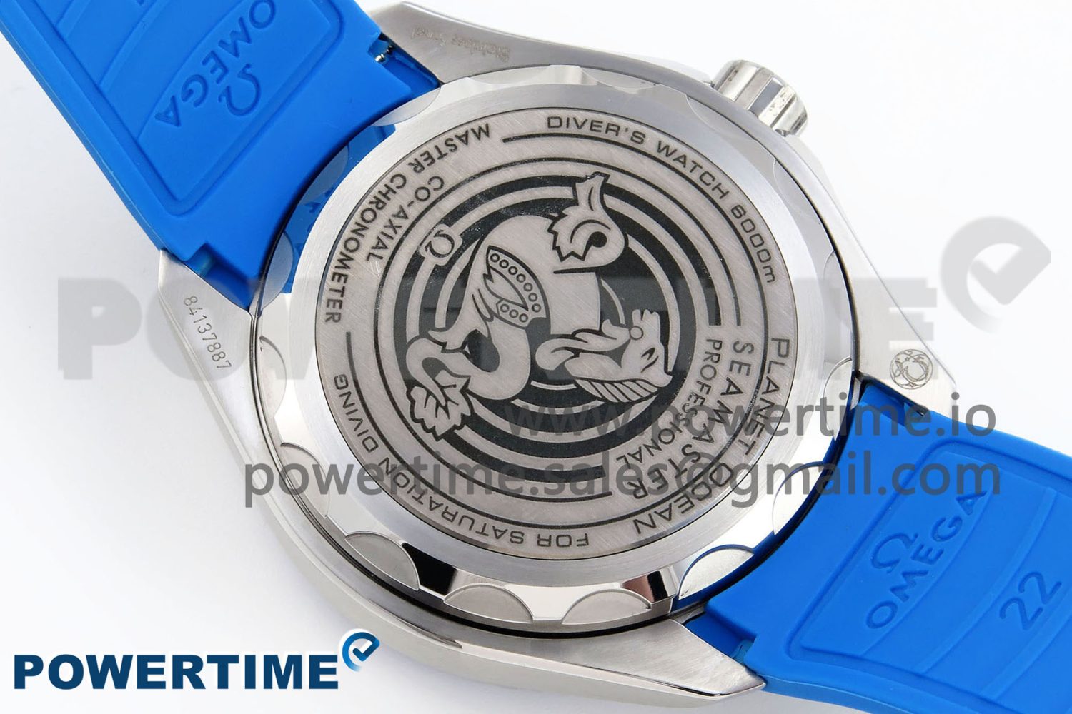 Seamaster 6000M Ultra Deep SS TF 1:1 Best Edition Blue Dial Black Ceramic Bezel on Black Rubber Strap A2824 - Image 8