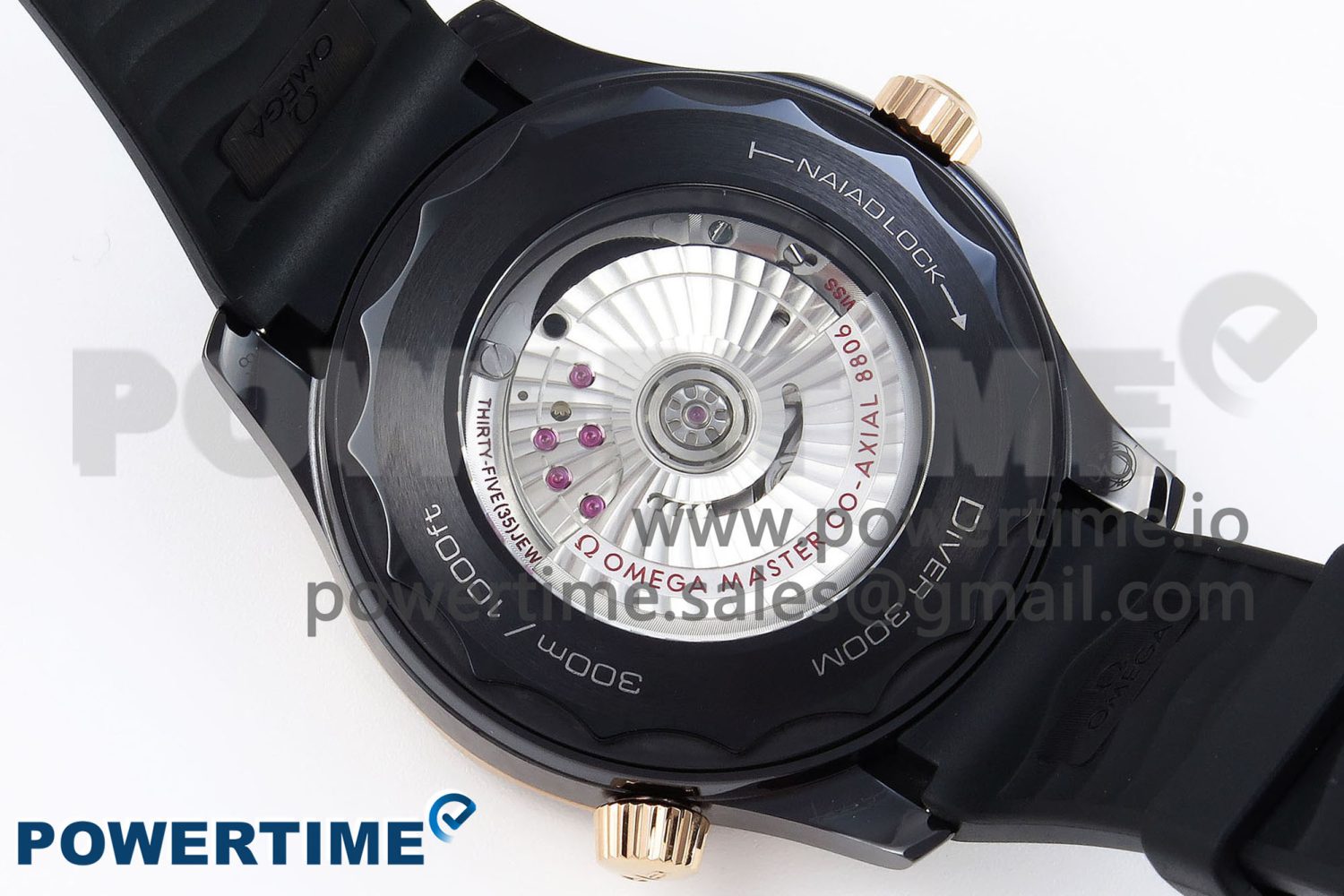 SEAMASTER 300M 43.5MM BLACK CERAMIC VSF 1:1 BEST EDITION BLACK DIAL RG BEZEL ON BLACK RUBBER STRAP A8806 - Image 9