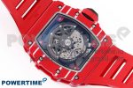RM035 RED CARBON SONIC BEST EDITION SKELETON DIAL ON RED RUBBER STRAP CLONE RMUL2 - Image 9