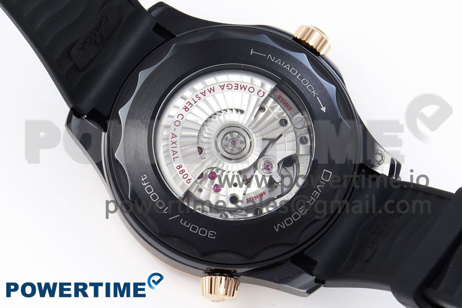 SEAMASTER 300M 43.5MM BLACK CERAMIC VSF 1:1 BEST EDITION BLACK DIAL RG BEZEL ON BLACK RUBBER STRAP A8806 - Image 8