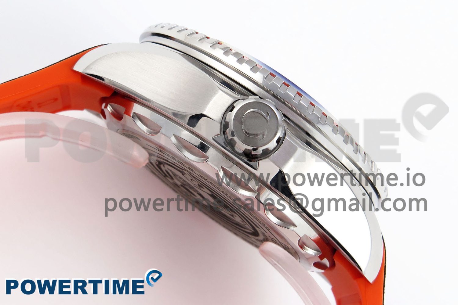 Seamaster 6000M Ultra Deep SS TF 1:1 Best Edition Gray Dial Orange Ceramic Bezel on Black Rubber Strap A2824 - Image 6