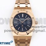 ROYAL OAK 39MM 15202 RG IPF 1:1 BEST EDITION BLUE TEXTURED DIAL ON RG BRACELET A2121