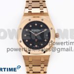 ROYAL OAK 39MM 15202 RG IPF 1:1 BEST EDITION BLACK DIAMONDS DIAL ON RG BRACELET A2121