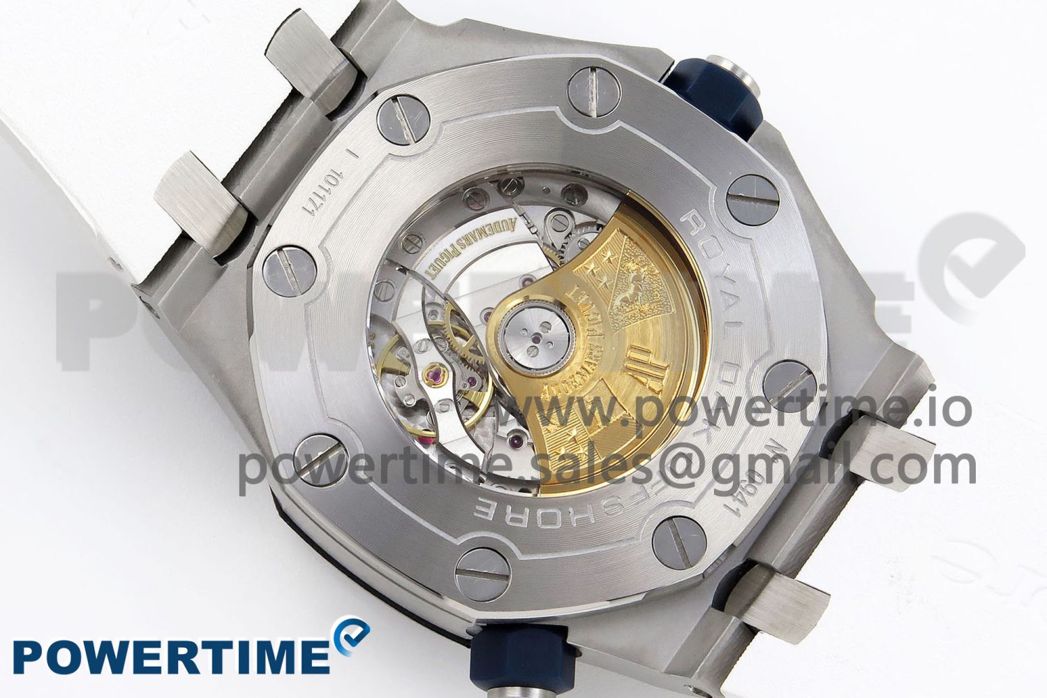 ROYAL OAK OFFSHORE DIVER 15710 IPF 1:1 BEST EDITION WHITE DIAL ON WHITE RUBBER STRAP SA3120 SUPER CLONE - Image 8
