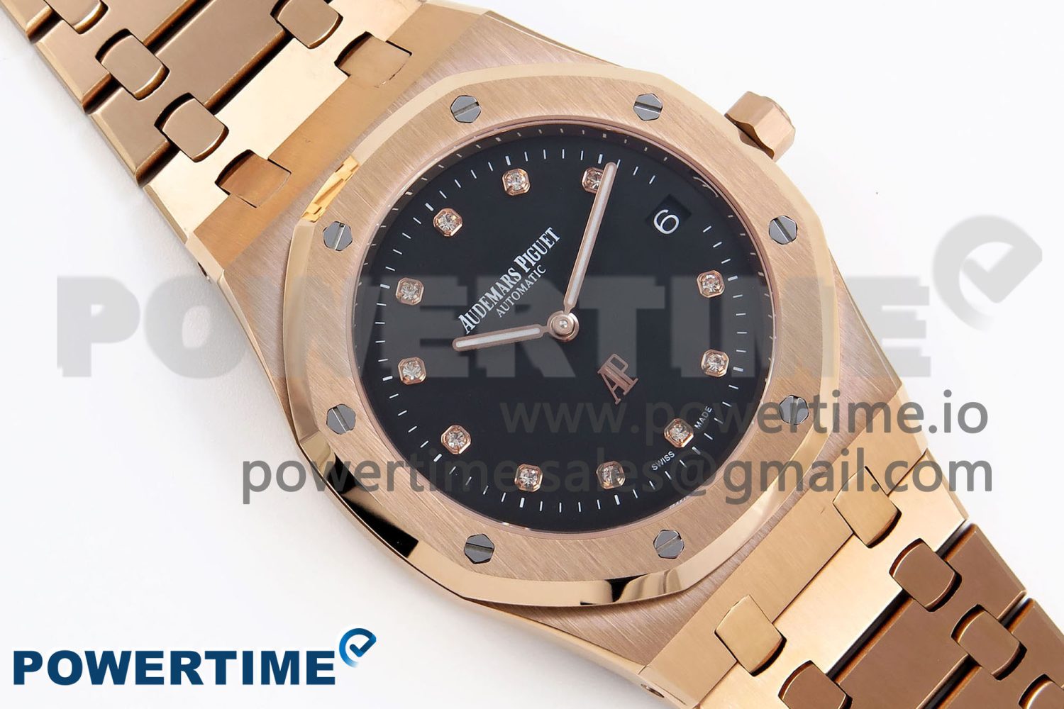 ROYAL OAK 39MM 15202 RG IPF 1:1 BEST EDITION BLACK DIAMONDS DIAL ON RG BRACELET A2121 - Image 3