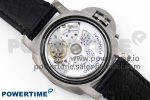 PAM1279 X LUMINOR GMT 42MM TITANIUM VSF 1:1 BEST EDITION BLUE DIAL ON BLACK LEATHER STRAP P.9011 SUPER CLONE - Image 9