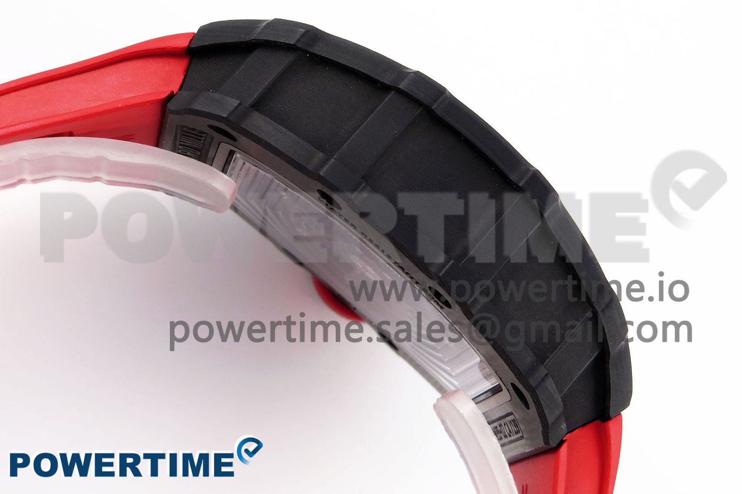 RM035 BLACK CARBON SONIC BEST EDITION SKELETON DIAL ON RED RUBBER STRAP CLONE RMUL2 - Image 7