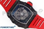 RM035 BLACK CARBON SONIC BEST EDITION SKELETON DIAL ON RED RUBBER STRAP CLONE RMUL2 - Image 9